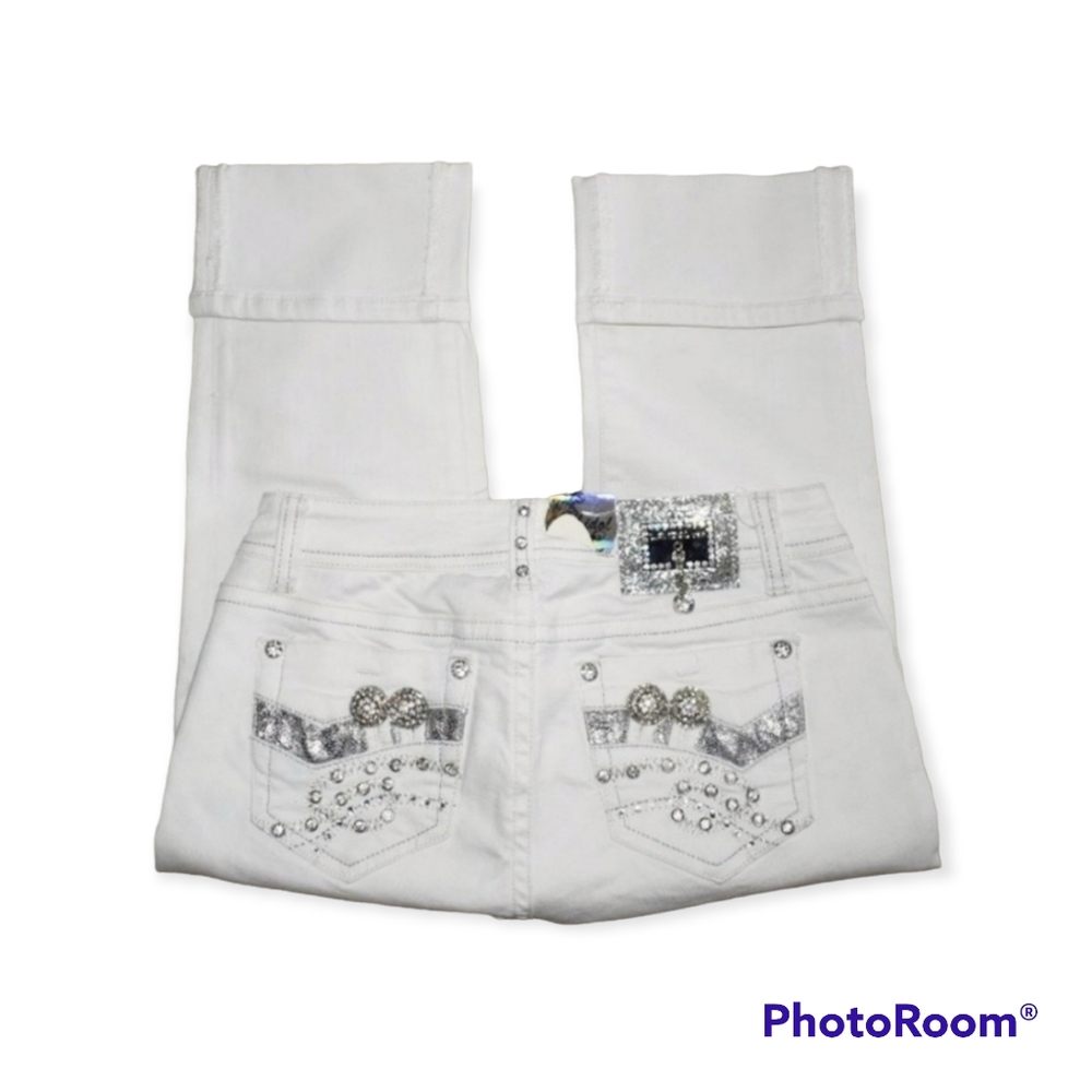 LA Idol White Capri Sz 7